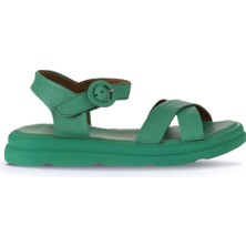 Bueno Shoes Yeşil Koyu Deri Kadın Düz Sandalet 01WY9409 01WY9409