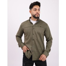 Cliento Likralı Scuba Süet Kumaş Kışlık Kalın Erkek Gömlek