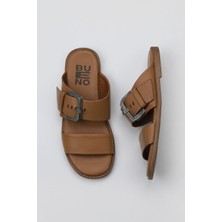 Bueno Shoes Taba Deri Kadın Düz Terlik 01WY2001 01WY2001