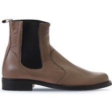 Bueno Shoes Gri Deri Kadın Düz Bot 01WV8601 01WV8601