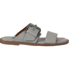 Bueno Shoes Gri Deri Kadın Düz Terlik 01WY2001 01WY2001