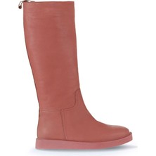 Bueno Shoes Pembe Deri Kadın Düz Çizme 01WV9705 01WV9705