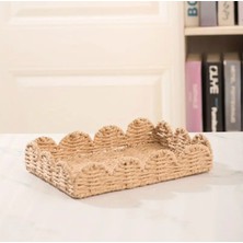 Es Dekor Avrupa Rustik Vintage El Dokuma Masaüstü Depolama Sepeti, Kağıt Ip Dekoratif Organizatör, Ev El Sanatları Saklama Kutusu, Raf Sepetleri