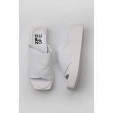 Bueno Shoes Beyaz Deri Kadın Düz Terlik 01WY5906 01WY5906
