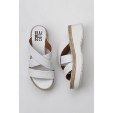 Bueno Shoes Beyaz Deri Kadın Düz Terlik 01WY8202 01WY8202