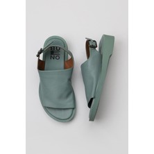 Bueno Shoes Yeşil Açık Deri Kadın Düz Sandalet 01WY2917 01WY2917