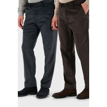 Buratti Normal Bel Regular Fit Düz Paça 2'li Paket Kadife Pantolon Erkek Kadife Pantolon 645MERLINS2