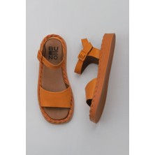 Bueno Shoes Turuncu Deri Kadın Düz Sandalet 01WY9100 01WY9100