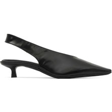 Bueno Shoes Siyah Açma Deri Kadın Topuklu Ayakkabı 30WA24277 30WA24277