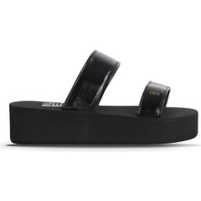 Bueno Shoes Siyah Sedefli-Paris Kadın Dolgu Topuklu Terlik 26WT752750 26WT752750