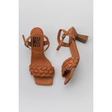 Bueno Shoes Taba Deri Kadın Topuklu Sandalet 01WY6800 01WY6800