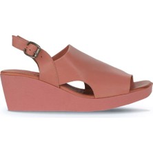 Bueno Shoes Pembe Deri Kadın Dolgu Topuklu Sandalet 01WY2407 01WY2407