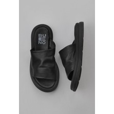 Bueno Shoes Siyah Deri Kadın Düz Terlik 01WY9400 01WY9400