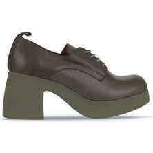 Bueno Shoes Haki Deri Kadın Topuklu Ayakkabı 01WZ7003 01WZ7003