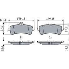 Bosch 0986494764 Fren Balatası Arka Mercedes W205 S205 C205 A205 W222 C217 A217 C190 X290 R190 A0084201120