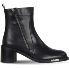 Bueno Shoes Siyah Deri Kadın Topuklu Bot 33WB80005 33WB80005