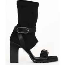 Bueno Shoes Siyah Deri-Kms Kadın Sandalet 30WB24073 30WB24073