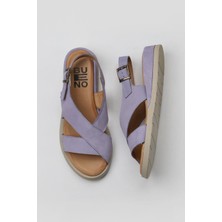 Bueno Shoes Lila Nubuk Kadın Düz Sandalet 01WY5102 01WY5102