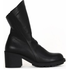 Bueno Shoes Siyah Deri Kadın Topuklu Bot 01WZ7905 01WZ7905