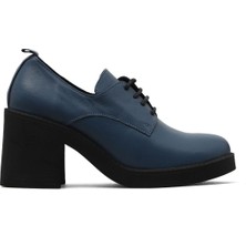 Bueno Shoes Mavi Deri Kadın Topuklu Ayakkabı 01WZ7102 01WZ7102