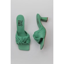 Bueno Shoes Yeşil Koyu Deri Kadın Topuklu Terlik 01WY6803 01WY6803