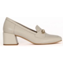 Bueno Shoes Bej Deri Kadın Topuklu Ayakkabı 33WA7656 33WA7656