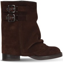 Bueno Shoes Kahverengi Süet Kadın Topuklu Bot 39WB1429 39WB1429
