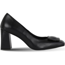 Bueno Shoes Siyah Deri Kadın Topuklu Ayakkabı 39WA2005 39WA2005