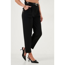 Lela Regular Fit Yüksek Bel Düz Paça Kemerli Pantolon Bayan Pantolon 68350938