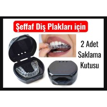 Vulli Şeffaf Diş Plakları İçin 2 Adet Saklama Kabı Hafif ve Taşınabilir Tasarım