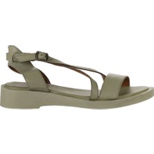 Bueno Shoes Haki Deri Kadın Düz Sandalet 01WY2915 01WY2915