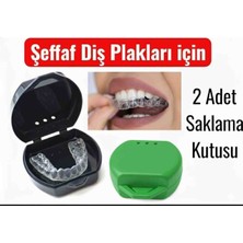 Vulli Gece Plakları Için Saklama Kabı 2 Adet Şeffaf Diş Plağı Kutusu
