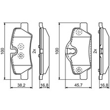 Bosch 0986495400 Fren Balatası Arka Mını F55 F56 F57 34216871299