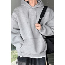 Genius Store Erkek Sweatshirt Kanguru Cepli  Içi Polarlı 3 Iplik Kapüşonlu Oversize sweatshirt Kanguru-Sweatshırt