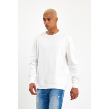 Superlife Süperlife Erkek Gri Bisiklet Yaka Ribanalı Regular Fit Sweatshirt SPR26SWK930