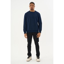 Superlife Süperlife Erkek Gri Bisiklet Yaka Ribanalı Regular Fit Sweatshirt SPR26SWK930