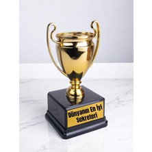 Lili Hediyelik Dünyanın En Iyi Sekreteri Baskılı Ödül Kupası 23 cm Sekretere Hediyelik Eşya