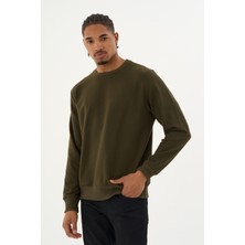 Superlife Süperlife Erkek Gri Bisiklet Yaka Ribanalı Regular Fit Sweatshirt SPR26SWK930