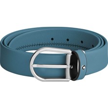 Montblanc At Nalı Tokalı Dumanlı Mavi Deri Kemer 199646