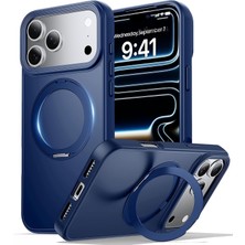 M.TK Moveteck Apple iPhone 17 Pro Max Kılıf Magsafe Halkalı 360 Dönebilen Yüzüklü Standlı Armour Mat Mıknatıslı Kapak