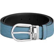 Montblanc At Nalı Tokalı Dumanlı Mavi Deri Kemer 199645