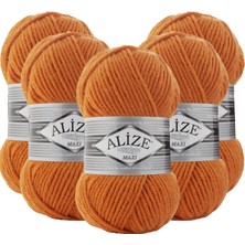 Alize Süperlana Maxi Yünlü Örgü Iplği/kalın Chunky Iplik/el Örgü İPI/ 225 Turuncu