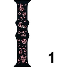 Nettech Apple Watch Seri 42/44 mm Uyumlu Desenli Silikon Kordon