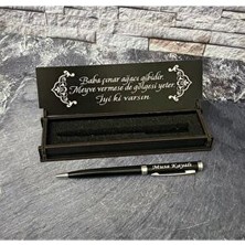 Sanat Hediyelik Metal Tükenmez Kalem Ahşap Kutu ile Babalar Günü İçin 1 Adet Özel Hediye