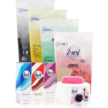 Doğal 4'lü Cilt Bakım Seti, Pudralı, Azulen, Peeling ve Ağda Makinesi ile