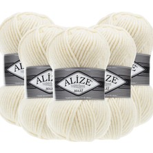 Alize Süperlana Maxi Yünlü Örgü Iplği/kalın Chunky Iplik/el Örgü Ipi/ 01 Krem
