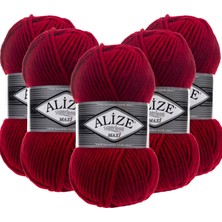 Alize Süperlana Maxi Yünlü Örgü Iplği/kalın Chunky Iplik/el Örgü Ipi/ 56 Kırmızı