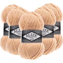 Alize Süperlana Maxi Yünlü Örgü Iplği/kalın Chunky Iplik/el Örgü İPI/ 502 Karamel