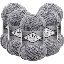 Alize Süperlana Maxi Yünlü Örgü Iplği/kalın Chunky Iplik/el Örgü İPI/ 801 Açık Gri Melanj