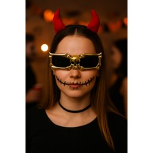 Big Party Parti Gözlükleri İSKELET -KURU KAFA GOLD
